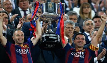 Xavi und Iniesta als Gewinner der Copa Del Rey