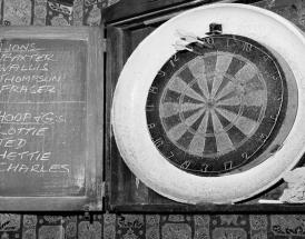 Eine Dartscheibe aus dem 20. Jahrhundert